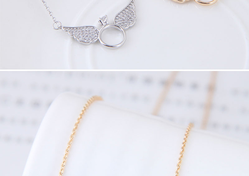 Fashion Silver Color Wing Shape Decorated Necklace,Chains