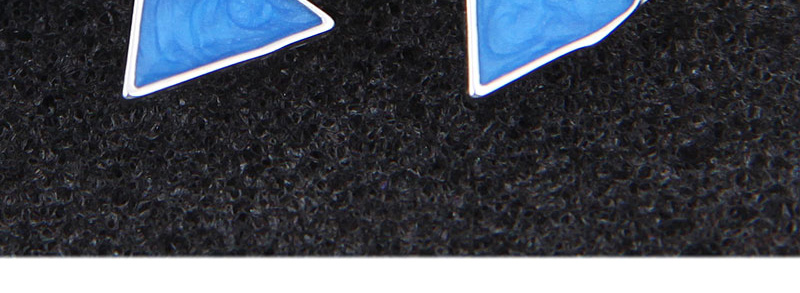Fashion Blue Triangle Shape Decorated Earrings,Stud Earrings