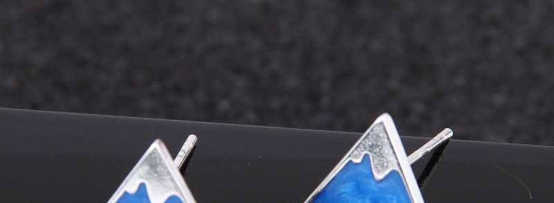 Fashion Blue Triangle Shape Decorated Earrings,Stud Earrings