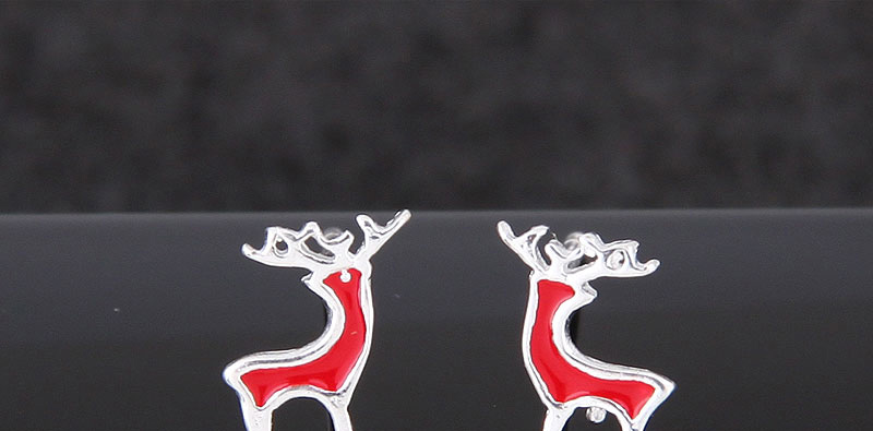 Fashion Red Deer Shape Decorated Earrings,Stud Earrings