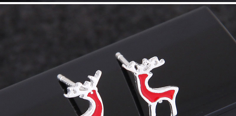 Fashion Red Deer Shape Decorated Earrings,Stud Earrings
