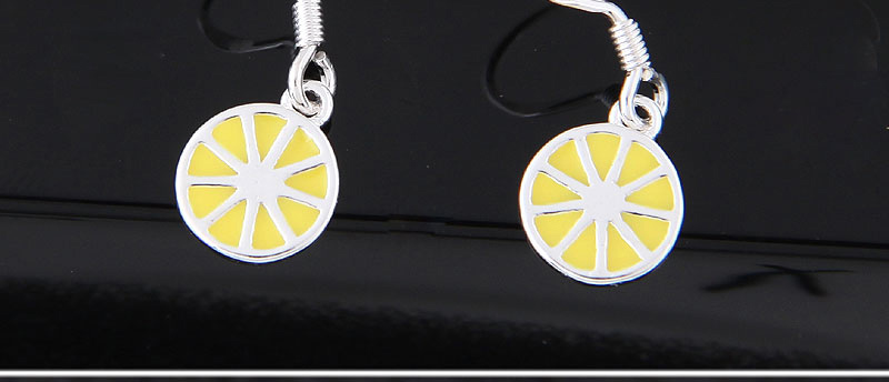 Fashion Yellow Lemon Shape Decorated Earrings,Drop Earrings