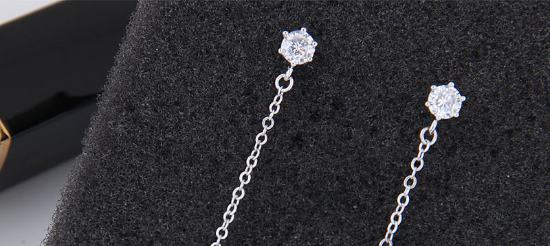 Fashion Silver Color Diamond Decorated Earrings,Drop Earrings