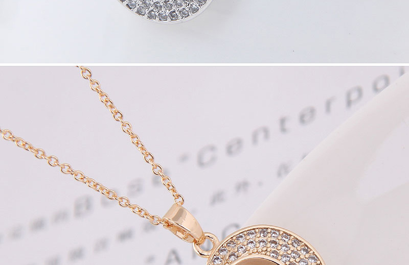 Fashion Silver Color Moon Shape Decorated Necklace,Necklaces