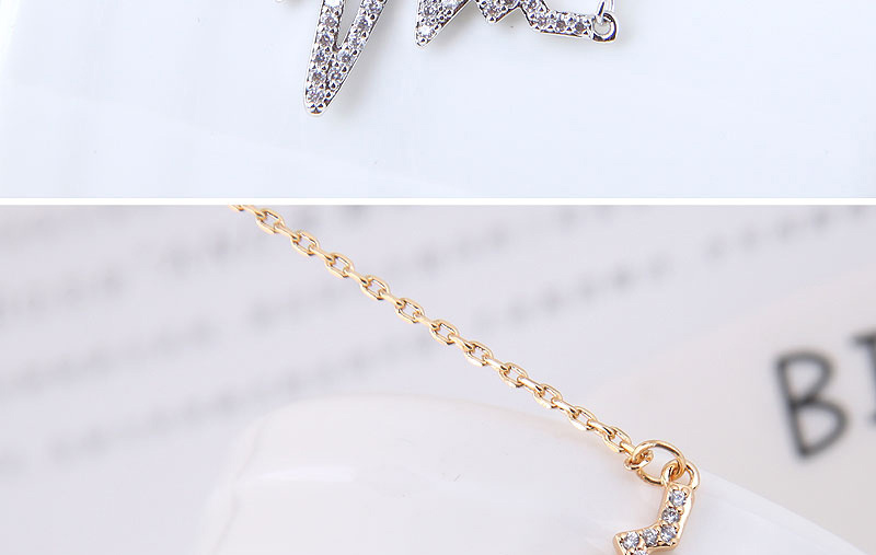 Fashion Gold Color Full Diamond Decorated Necklace,Chains