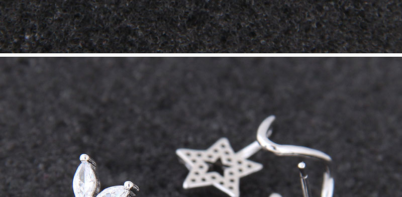 Fashion Silver Color Star Shape Decorated Earrings,Clip & Cuff Earrings