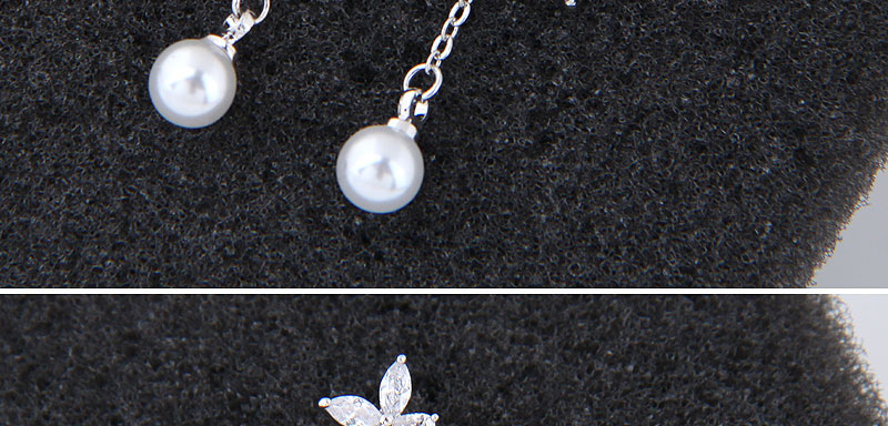 Fashion Silver Color Diamond&pearl Decorated Earrings,Drop Earrings