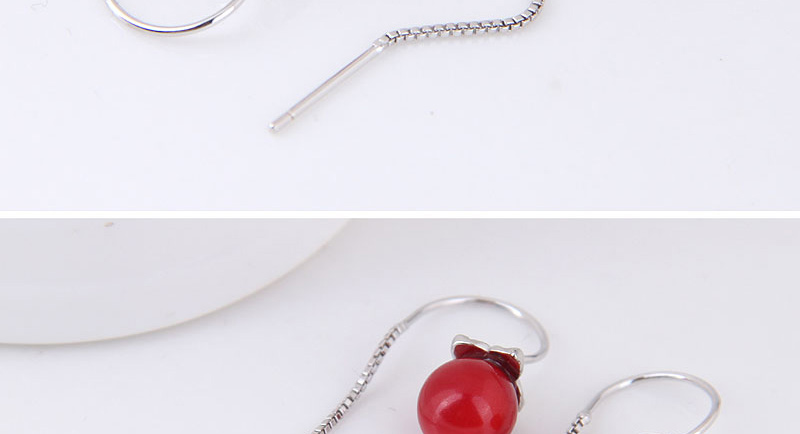 Fashion Red Pearl Decorated Earrings,Drop Earrings