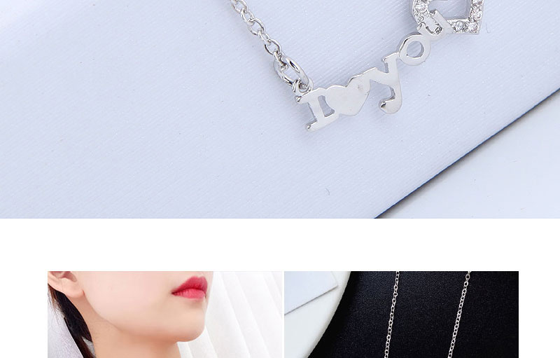 Fashion Silver Color Letter Shape Decorated Necklace,Chains