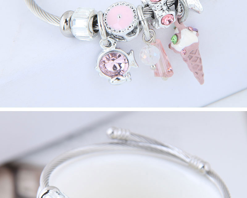 Fashion Pink Multi-element Design Bracelet,Fashion Bangles