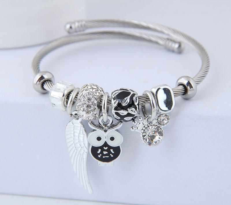 Fashion Black Owl Shape Decorated Bracelet,Fashion Bangles