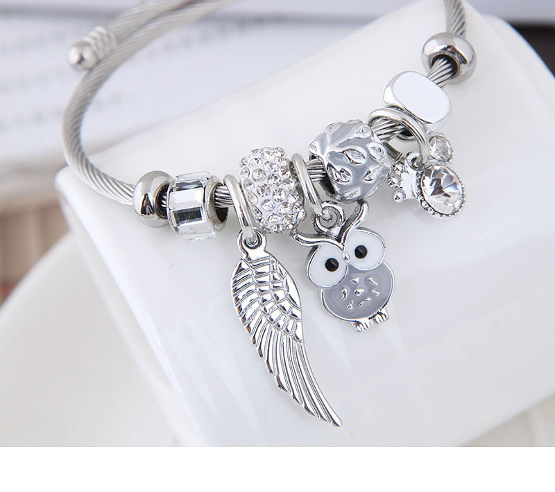 Fashion Gray Owl Shape Decorated Bracelet,Fashion Bangles