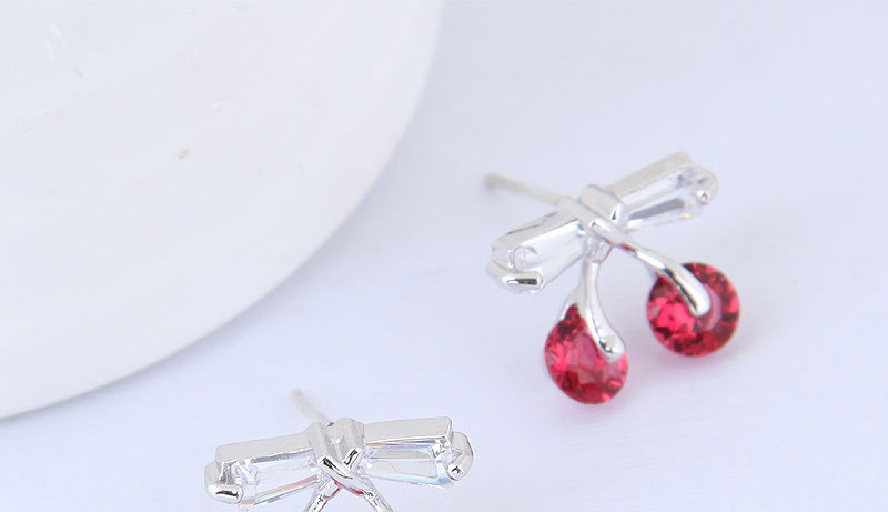 Fashion White Cherry Shape Decorated Earrings,Earrings