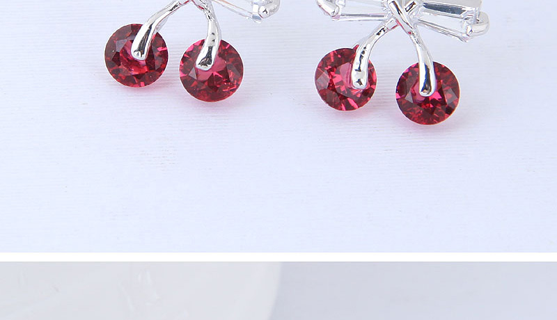 Fashion Pink Cherry Shape Decorated Earrings,Earrings