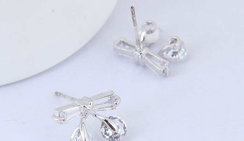 Fashion White Cherry Shape Decorated Earrings,Earrings