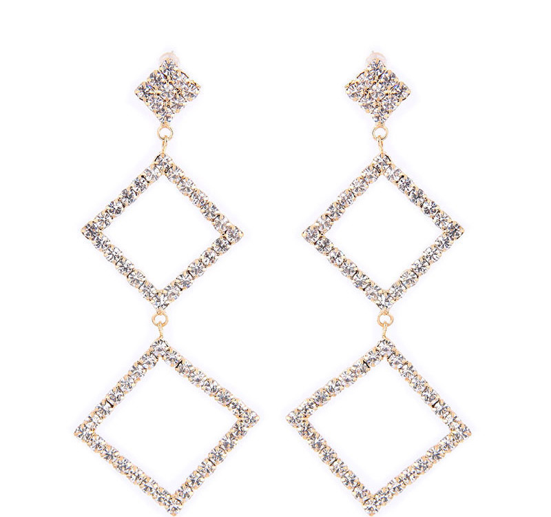 Fashion Gold Color Square Shape Decorated Earrings,Drop Earrings