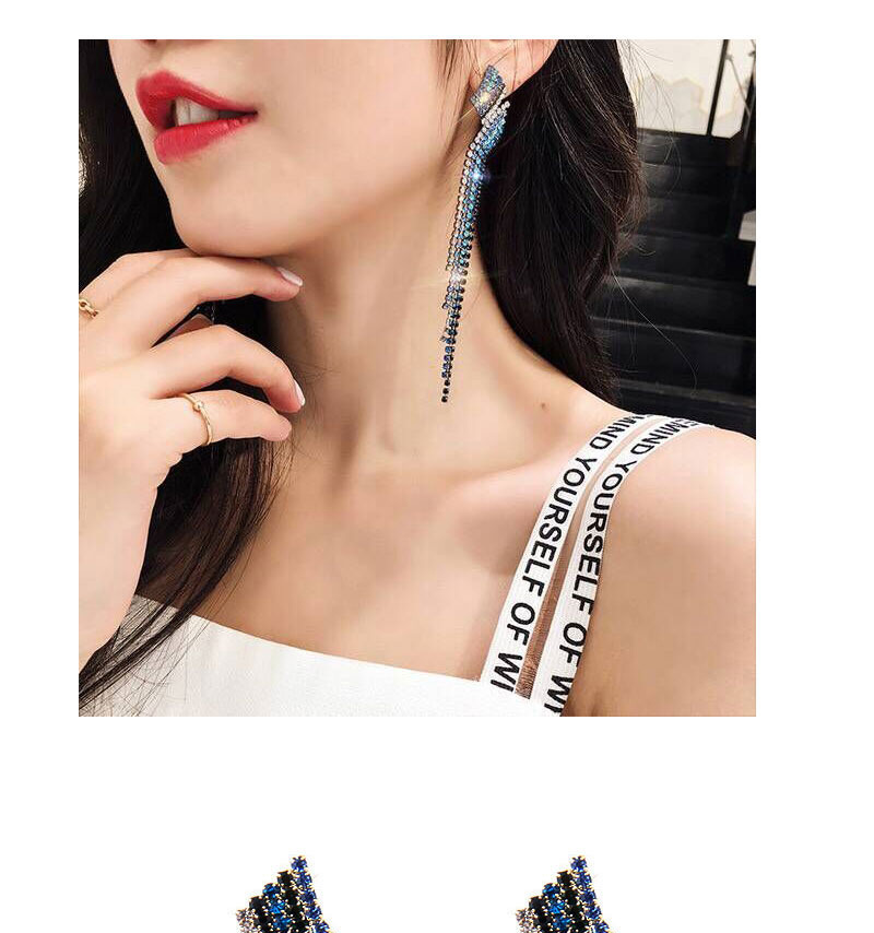 Fashion Multi-color Full Diamond Decorated Earrings,Drop Earrings