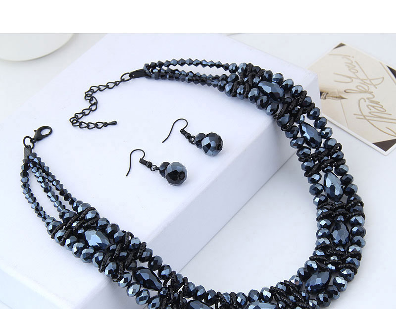 Simple Navy Pure Color Decorated Jewelry Set,Jewelry Sets