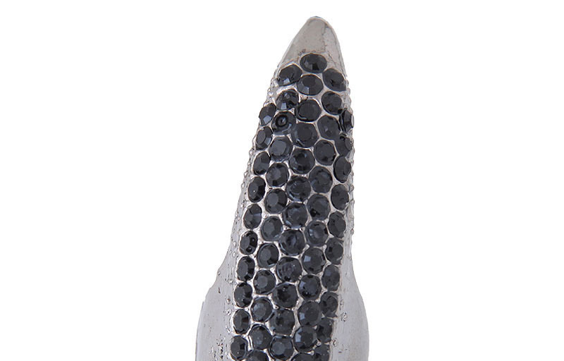 Fashion Silver Color+black Diamond Decorated Pure Color Nail Ring,Fashion Rings
