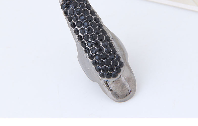 Fashion Silver Color+black Diamond Decorated Pure Color Nail Ring,Fashion Rings