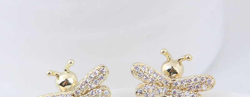 Fashion Gold Color Bee Shape Decorated Earrings,Stud Earrings