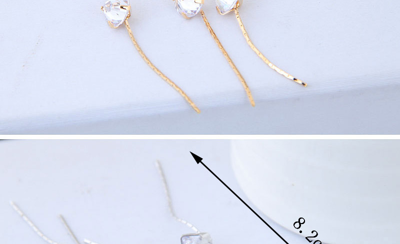 Fashion Gold Color Diamond Decorated Earrings,Drop Earrings
