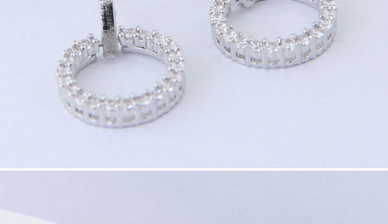 Fashion Silver Color Circular Ring Shape Decorated Earrings,Stud Earrings