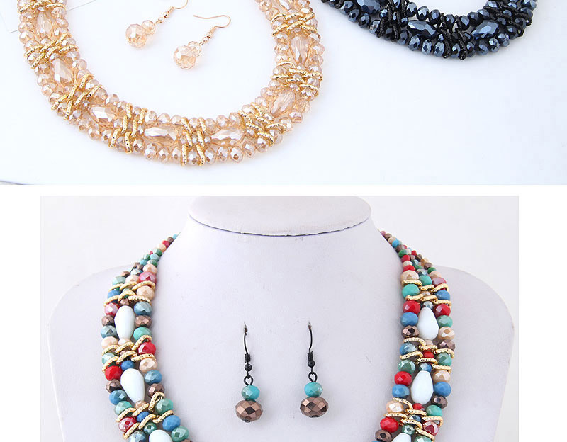 Fashion Multi-color Water Drop Shape Decorated Jewelry Set,Jewelry Sets
