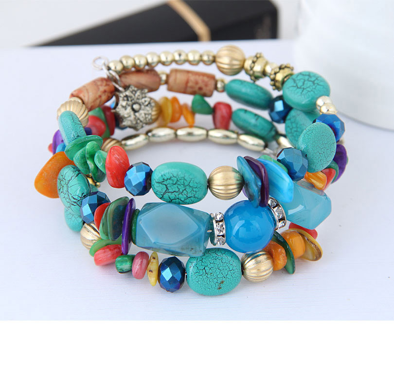 Fashion Multi-color Bead Decorated Multi-layer Bracelet,Fashion Bangles