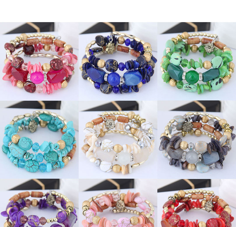 Fashion Multi-color Bead Decorated Multi-layer Bracelet,Fashion Bangles
