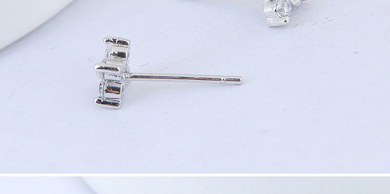 Elegant Silver Color Clover Shape Design Pure Color Earrings,Stud Earrings