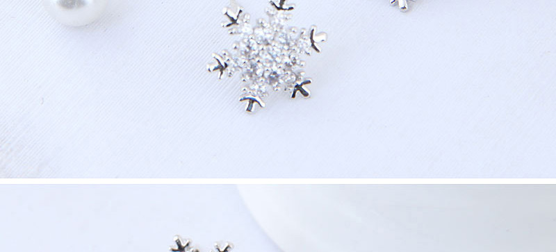 Elegant Silver Color Snowflake Shape Decorated Simple Earrings,Drop Earrings