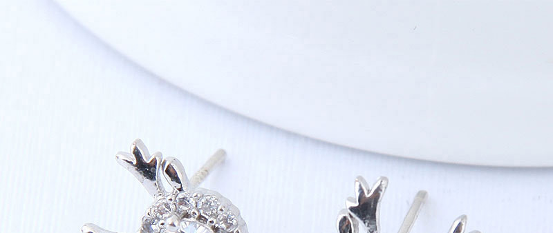 Elegant Silver Color Deer Ears Shape Design Pure Color Earrings,Stud Earrings