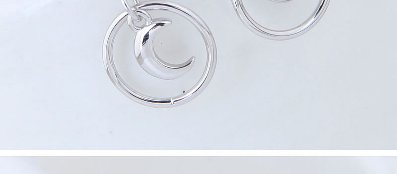Elegant Silver Color Moon Shape Design Pure Color Earrings,Stud Earrings