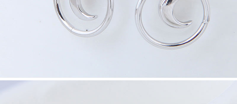 Elegant Silver Color Moon Shape Design Pure Color Earrings,Stud Earrings