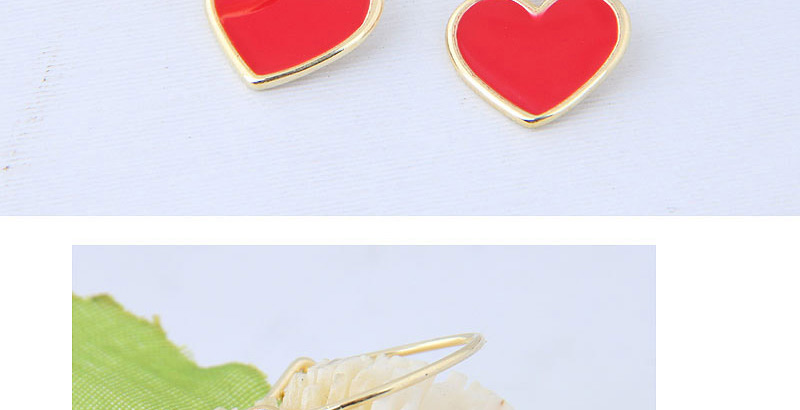 Elegant Red Heart Shape Design Simple Earrings,Stud Earrings