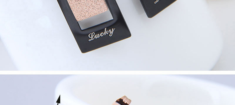 Elegant Rose Gold+black Square Shape Decorated Long Earrings,Earrings