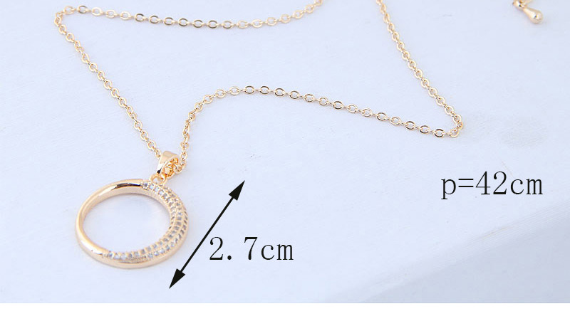 Elegant Gold Color Circular Ring Decorated Long Necklace,Necklaces