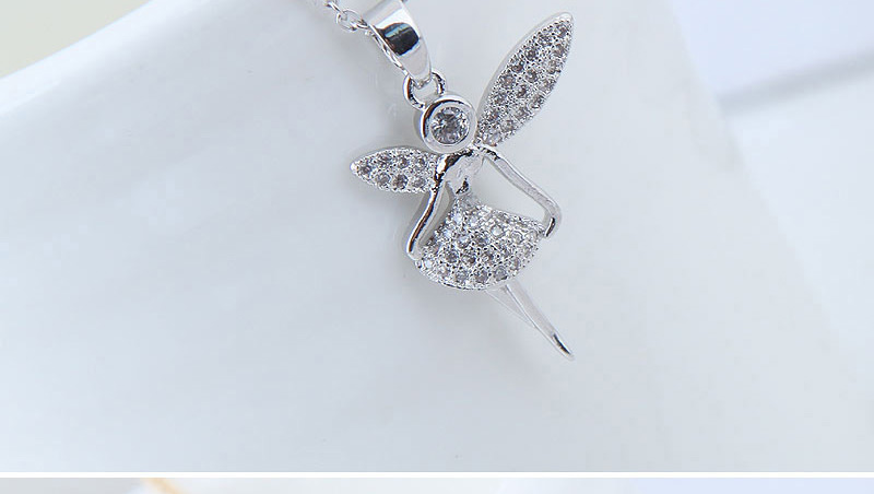 Elegant Silver Color Angel Pendant Decorated Long Necklace,Pendants