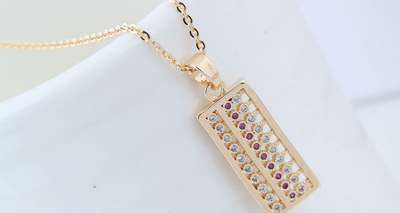 Elegant Gold Color Abacus Pendant Decorated Necklace,Necklaces