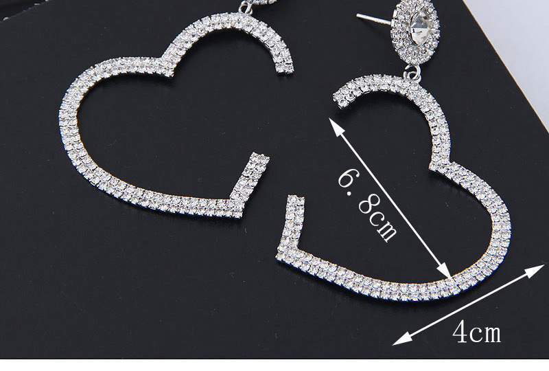 Elegant Gold Color Full Diamond Design Heart Shape Earrings,Drop Earrings