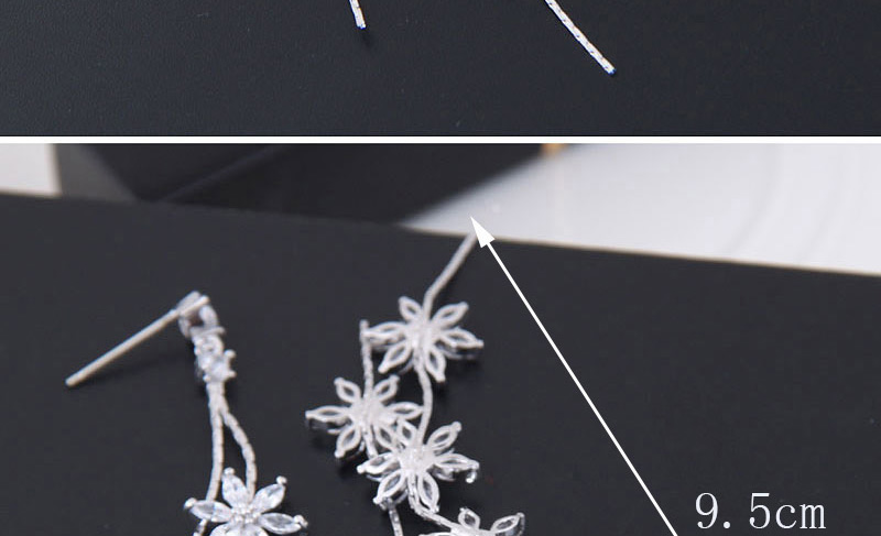 Elegant White Flowers Decorated Tassel Earrings,Drop Earrings