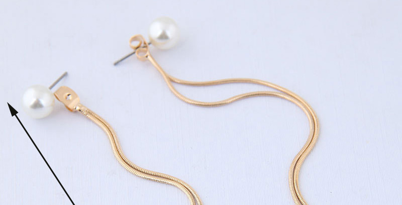 Elegant Gold Color Pure Color Decorated Tassel Earrings,Drop Earrings