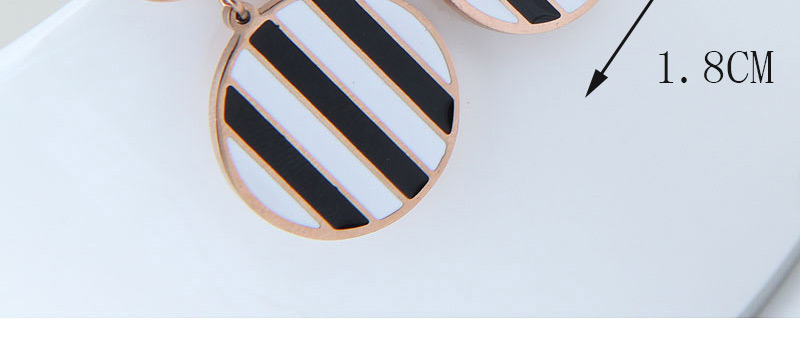 Fashion Black+white Stripe Pattern Shape Design Long Earrings,Earrings