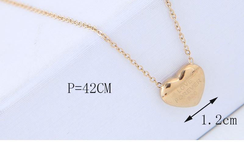 Fashion Rose Gold Heart Shape Decorated Pure Color Necklace,Necklaces