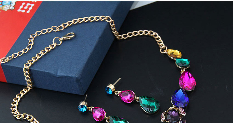 Fashion Multi-color Full Diamond Design Color Matching Jewelry Sets,Jewelry Sets