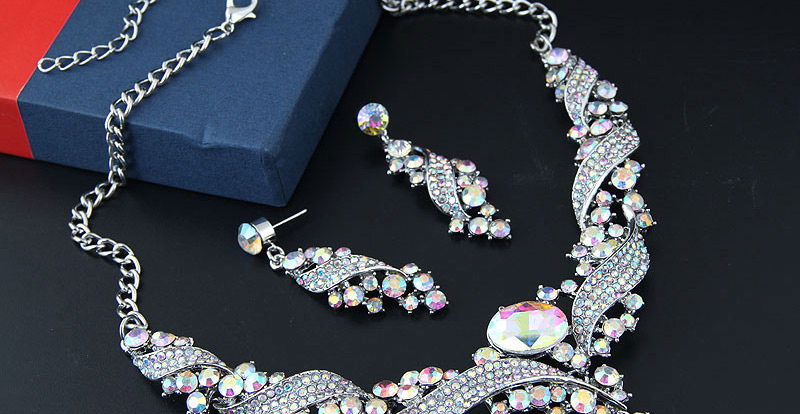 Fashion Multi-color Full Diamond Design Simple Jewelry Sets,Jewelry Sets