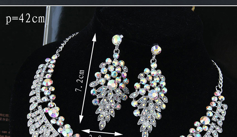 Fashion Multi-color Diamond Decorated Hollow Out Jewelry Sets,Jewelry Sets