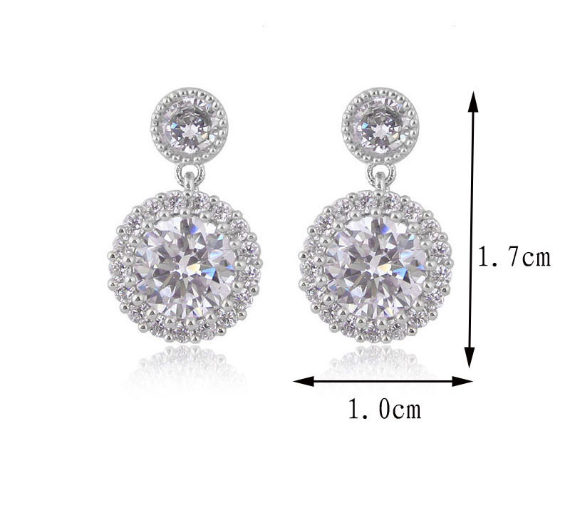 Fashion Silver Color Round Shape Design Pure Color Earrings,Drop Earrings