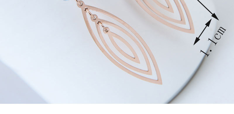 Fashion Rose Gold Hollow Out Oval Shape Decorated Earrings,Earrings